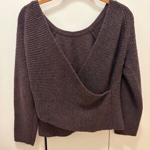 Aerie V-Neck Ribbed Sweater - Dark Brown